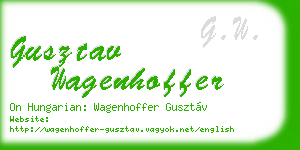 gusztav wagenhoffer business card